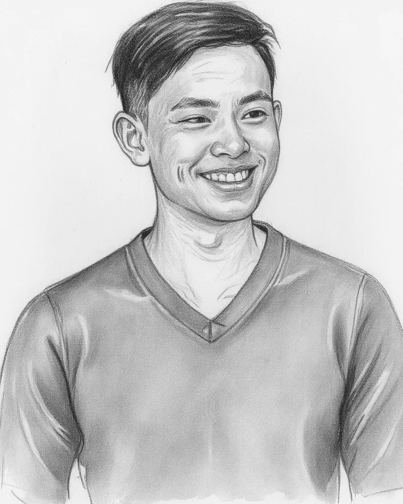 Graphite portrait of Alex Zhu