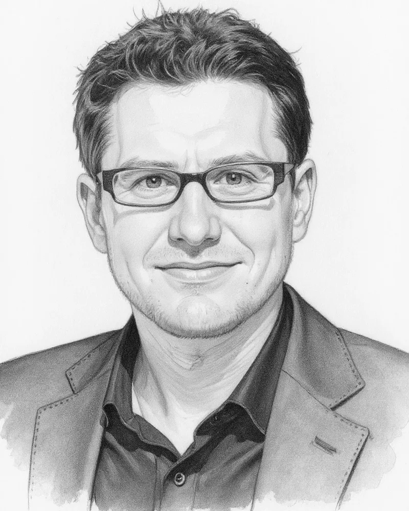 Graphite portrait of Eric Ries